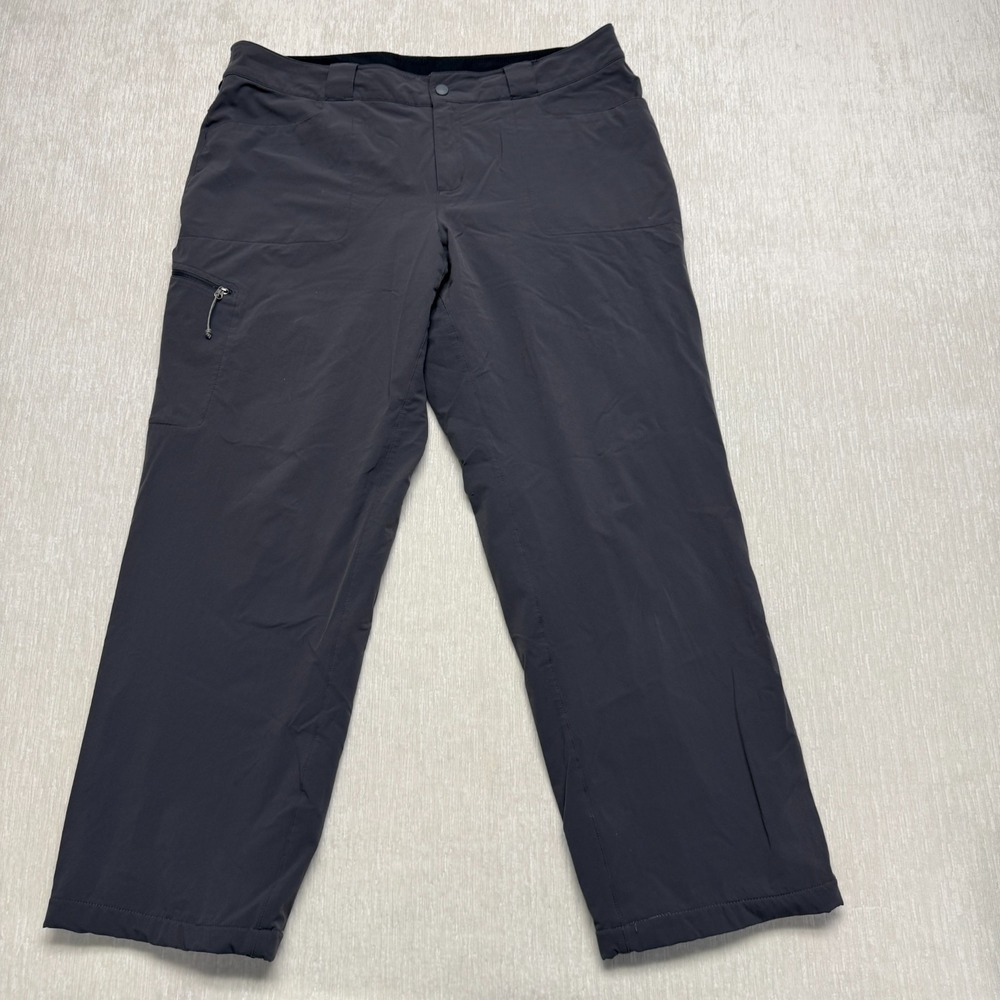 Eastern Mountain Sports EMS Fleece Lined Cargo Pants Women 14 Slate Gray Hiking